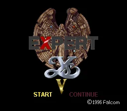 Ys V - Expert: tela de título